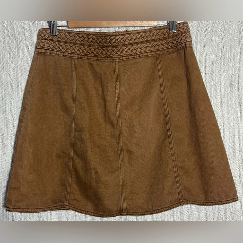 Free People Brown Mini Skirt with Button Detail - Picture 2 of 4